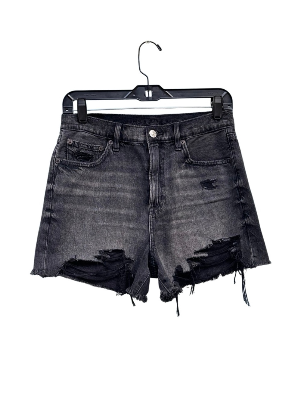 American Eagle Women's Highest Rise 90s Boyfriend Denim Shorts in Black Size 4